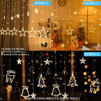 LED Božićna Svjetlosna Zavjesa - 2.5m