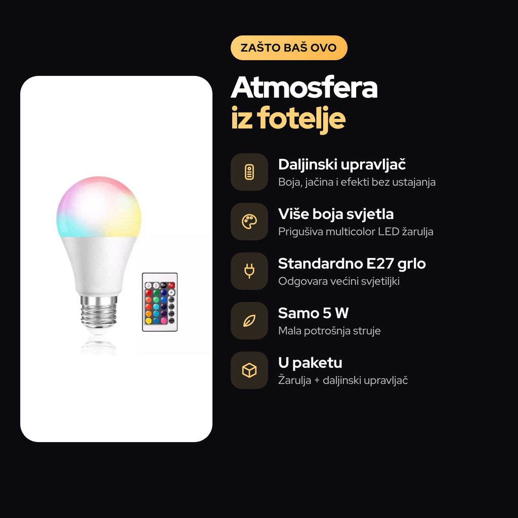 LED RGB Žarulja S Daljinskim Upravljačem – prednosti